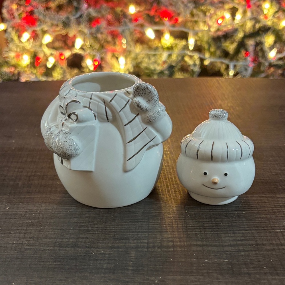 Rare Lenox Fine White China Lidded Snowman 5.5” Figurine - Picture 4 of 4